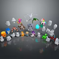 Colorful Various Game And Movie Characters Cartoon Fantasy Figurines Collection