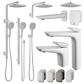 Modern Chrome Bathroom Fixture Set With Shower Heads Faucets Handheld Showers And Bars