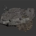 Ancient Stone Arch Structure With Weathered Blocks And Solid Base 3d model