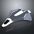 Futuristic Aircraft Design With Sleek Gray White Body Transparent Cockpit And Red Accents