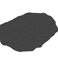 Black Shaped Rug With Irregular Edge For Modern Home Interior Decor