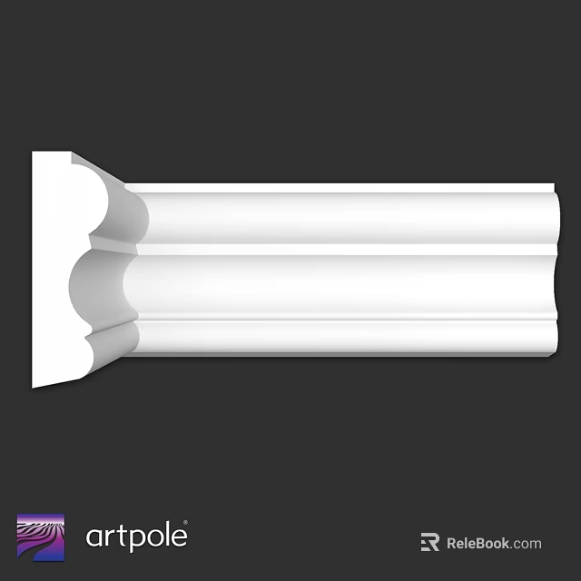 Elegant White Decorative Architectural Component With Curved Design For Interior Decoration 3d model 