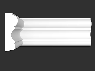Elegant White Decorative Architectural Component With Curved Design For Interior Decoration 3d model