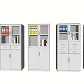 Metal Bookcases With Glass Doors And Drawers For Office Folders And Books