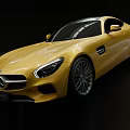 Yellow Mercedes Benz Sports Car Featuring Sleek Modern Design And Alloy Wheels