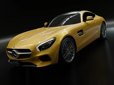 Yellow Mercedes Benz Sports Car Featuring Sleek Modern Design And Alloy Wheels 3d model