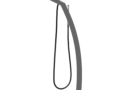 Arc Shaped Faucet With Black Flexible Hose And Modern Sleek Design 3d model