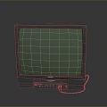 Vintage Ritron TV Set With Gray Casing And Screen Showing Building Green Area
