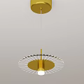 Modern Pendant Light Designs With Gold Accents Circular Frames And Earth Inspired Elements 3d model