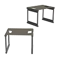 Modern Design Stools With Gray Fabric Seats And Black Metal Legs