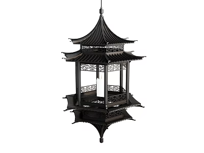 Chinese Chandelier Courtyard Chandelier Gazebo Chandelier Building Chandelier 3d model