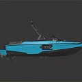 Turquoise And White Modern Yacht With Stylish Design