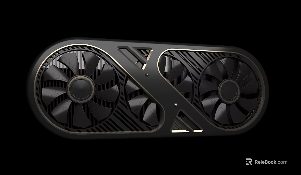 Modern PC Cooling Fan System With Triple Fans And Carbon Fiber Texture 3d model 