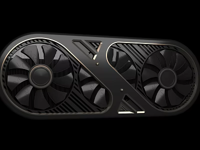 Modern PC Cooling Fan System With Triple Fans And Carbon Fiber Texture 3d model