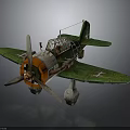Vintage Green Propeller Airplane Model With Weathered Paint For Aerospace