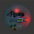 Detailed Miniature Scene With Mine Cart On Tracks Barrels Tools And Colorful Items