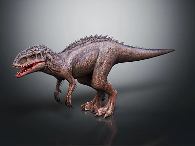 T-Rex Dinosaur Character Detailed 3D Model With Sharp Teeth Spiked Back And Aggressive Standing Posture 3d model
