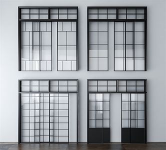 Modern sliding door Changhong glass sliding door 3d model