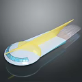 Futuristic Spaceship With White Body Yellow Sharp Section And Blue Windows Streamlined Aerospace Design