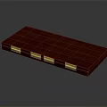 Mahogany Rectangular Wooden Box With Wood Grain Surface And Gold Metal Clasps