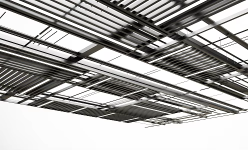 Industrial LOFT Pipe Ceiling Pipe Bare Top Air Conditioning Fire Pipe 3d model