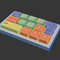 Colorful Custom Mechanical Keyboard with Yellow Enter Orange Tab Blue Shift and Pink Arrow Keys