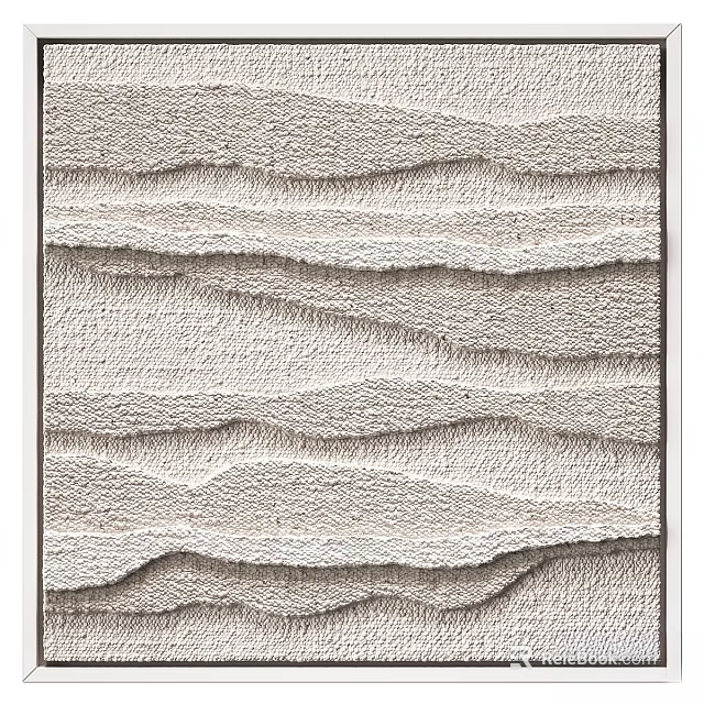 Modern Textured Picture Frame With Wavy Pattern For Home Wall Decoration 3d model 