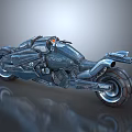 Futuristic Metallic Motorcycle With Streamlined Design Detailed Engine Stylish Exhaust And Leather Seat