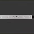 White Network Switch With Multiple Ports Label And Yellow Warning Sticker