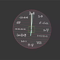 Unique Decorative Wall Clock With Mathematical Equations And Black Surface Design 3d model