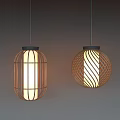 Modern Minimalist Pendant Lights With Cage Shaped And Spherical Designs And Striped Patterns