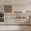 Modern Kitchen Interior Design With White Cabinets Sleek Countertop And Appliances