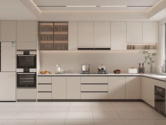 Cream kitchen Modern kitchen 3d model