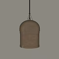 Unique Shaped Brass Dome Pendant Light With Layered Design Hanging In Light Background