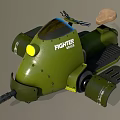 Green Fighter Attack Military Style Vehicle Design With Seat Wheels And Weapon