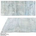 Light Blue Gray Square Rug With Distressed Textured Design For Living Room