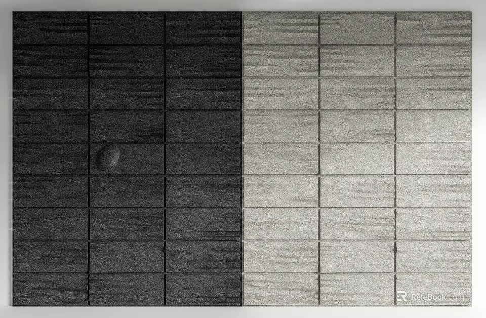 Two Tone Background Wall Design With Dark And Light Panel For Interior Decor 3d model 