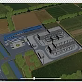 Integrated Road Facilities in Industrial Area with Traffic Lanes Street Lights and Parking Areas