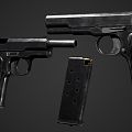 pistol weapon pistol gun gun silencer military army war world war war magazine game toy gun 3d model