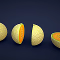 Fresh Cantaloupe Whole And Sliced Displaying Orange Flesh And Seeds On Dark Background