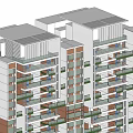Modern High Rise Residential Buildings With Balconies Greenery Near Road And Circular Landscape