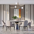 Modern Dining Table Chair Combination Dining Table Chair 3d model