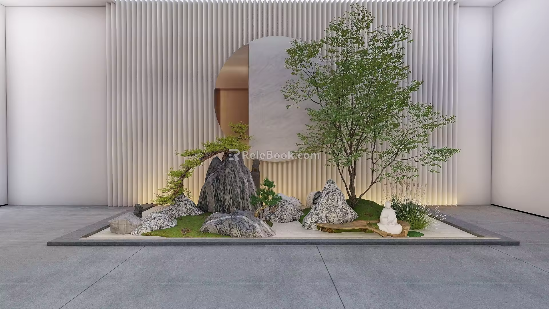 Modern landscape sketch courtyard sketch 3d model