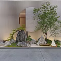 Modern landscape sketch courtyard sketch 3d model