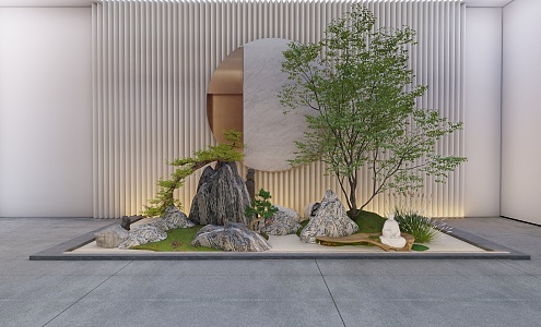 Modern landscape sketch courtyard sketch 3d model