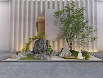 Modern landscape sketch courtyard sketch 3d model
