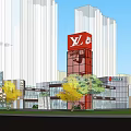 Elegant Modern Commercial Street Featuring Shopping Areas Pedestrian Walkways And Stylish Buildings
