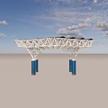 steel structure canopy 3d model