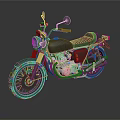 Classic Vintage Motorcycle With Round Headlight Single Seat And Sleek Body Lines