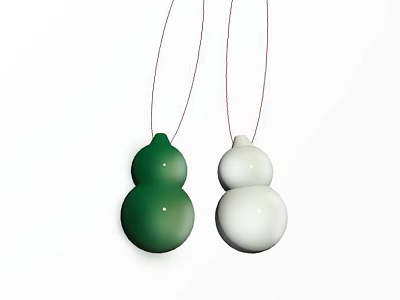 Gourd Shaped Green And White Jewelry Pendant Design For Fashion Accessory 3d model